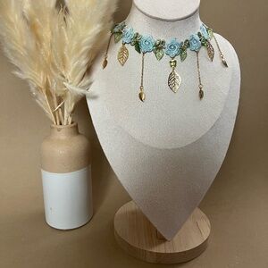Fairycore Statement Charm Choker -Coquette Floral Choker -Cottagecore Necklace